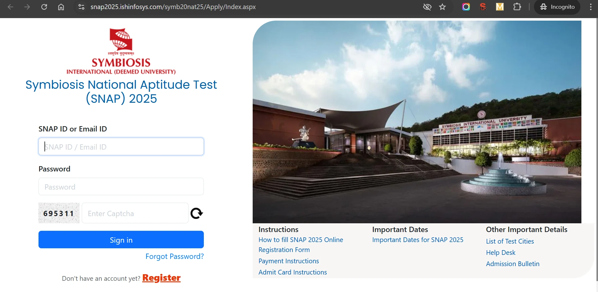  Register for SNAP Exam 2025